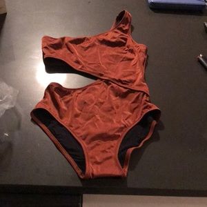 Solid and striped bathing suit